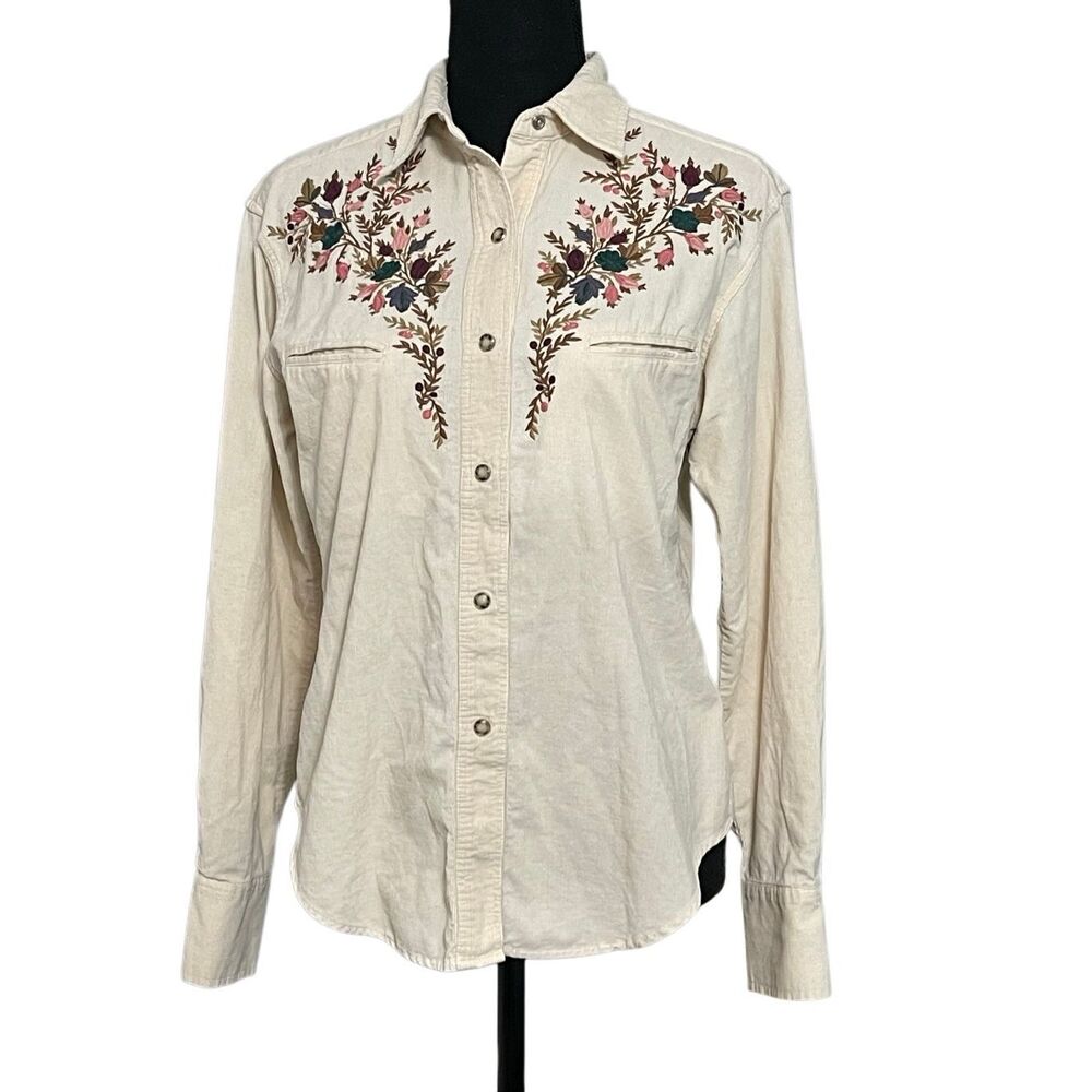 Cambridge Country Store Dry Goods Co Corduroy Button Snap Embroidered Western/Co